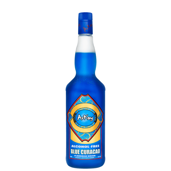 Deal 12 Bottles Arkay Version of Zero Proof Blue Curacao 33.3 FL OZ / 1 Liter