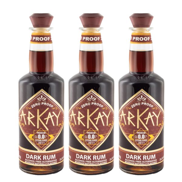 Deal 12 Bottles Arkay Zero Proof Dark Rum Alternative 33.3 FL OZ / 1 Liter