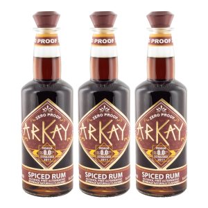 Deal 12 Bottles Arkay Zero Proof Spiced Rum Alternative 33.3 FL OZ / 1 Liter