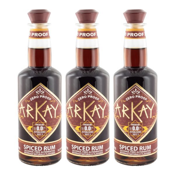 Deal 24 Bottles Arkay Zero Proof Spiced Rum Alternative 33.3 FL OZ / 1 Liter