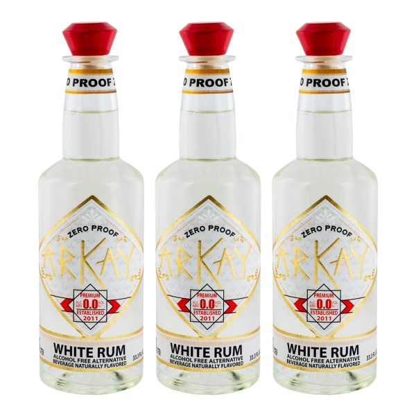 Deal 12 Arkay Zero Proof Bottles White Rum Alternative 33.3 FL OZ / 1 Liter