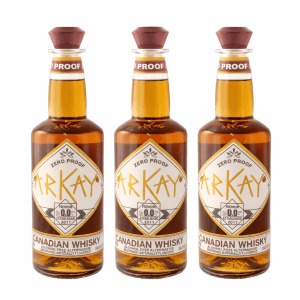 Deal 12 Bottles Arkay Zero Proof Canadian Whisky 33.3 FL OZ / 1 Liter