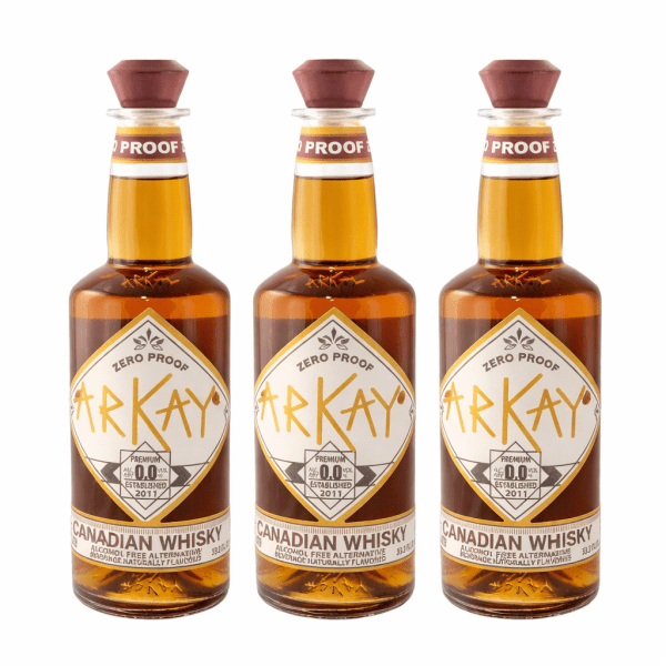 Deal 72 Bottles Arkay Zero Proof Canadian Whisky 33.3 FL OZ / 1 Liter